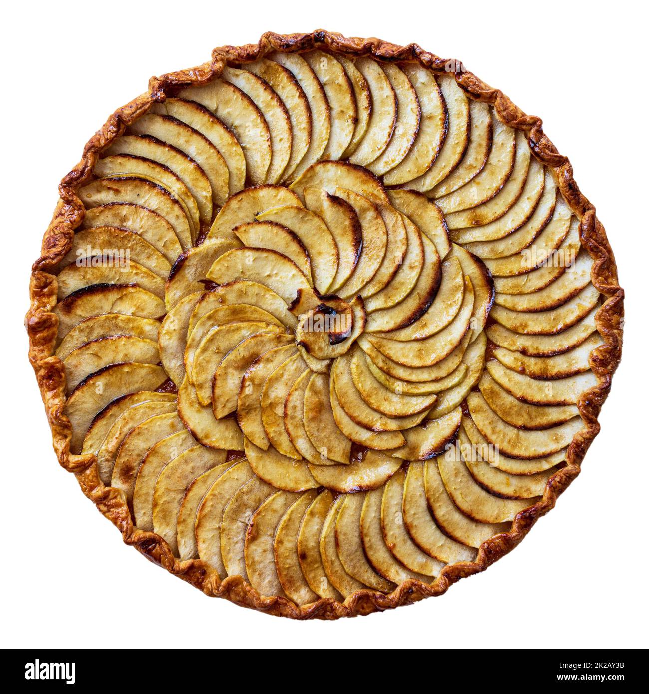 Traditional french apple tart isolated over white Stock Photo Alamy