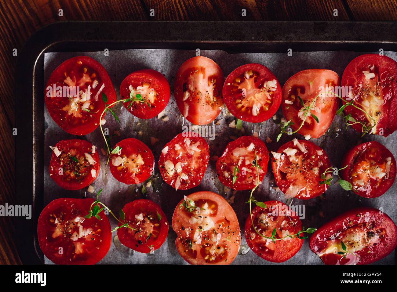 Preparation of Sundried Tomatoes Stock Photo Alamy