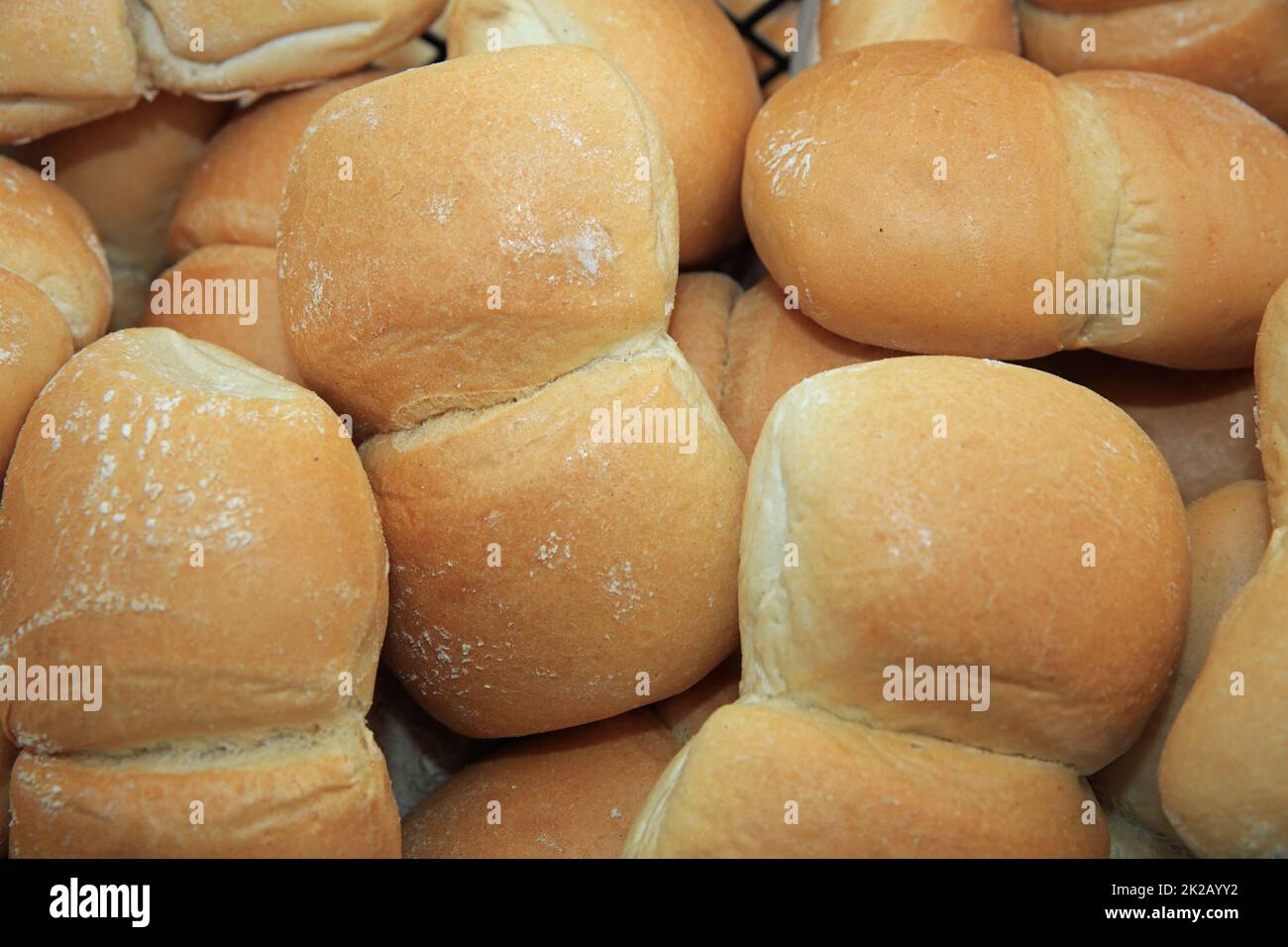 German Bun Rolls in a Basket Stock Photo Alamy