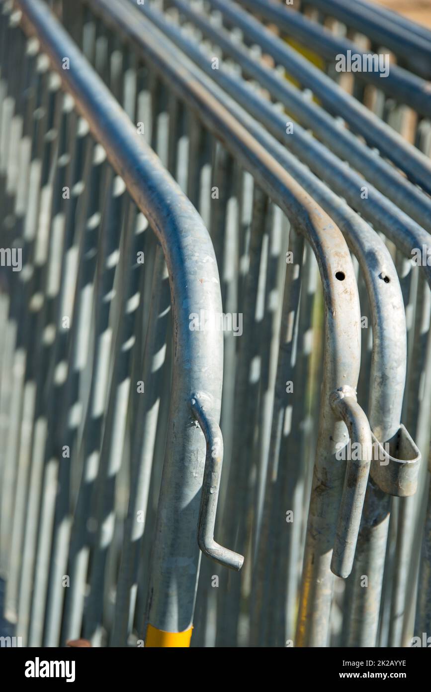 some metal barriers in closeup Stock Photo