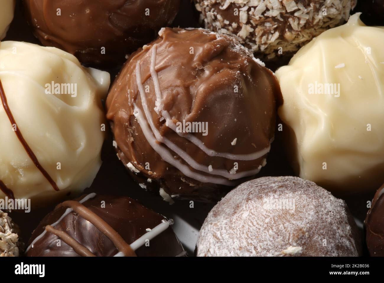 Dark and white Chocolate Candies Stock Photo