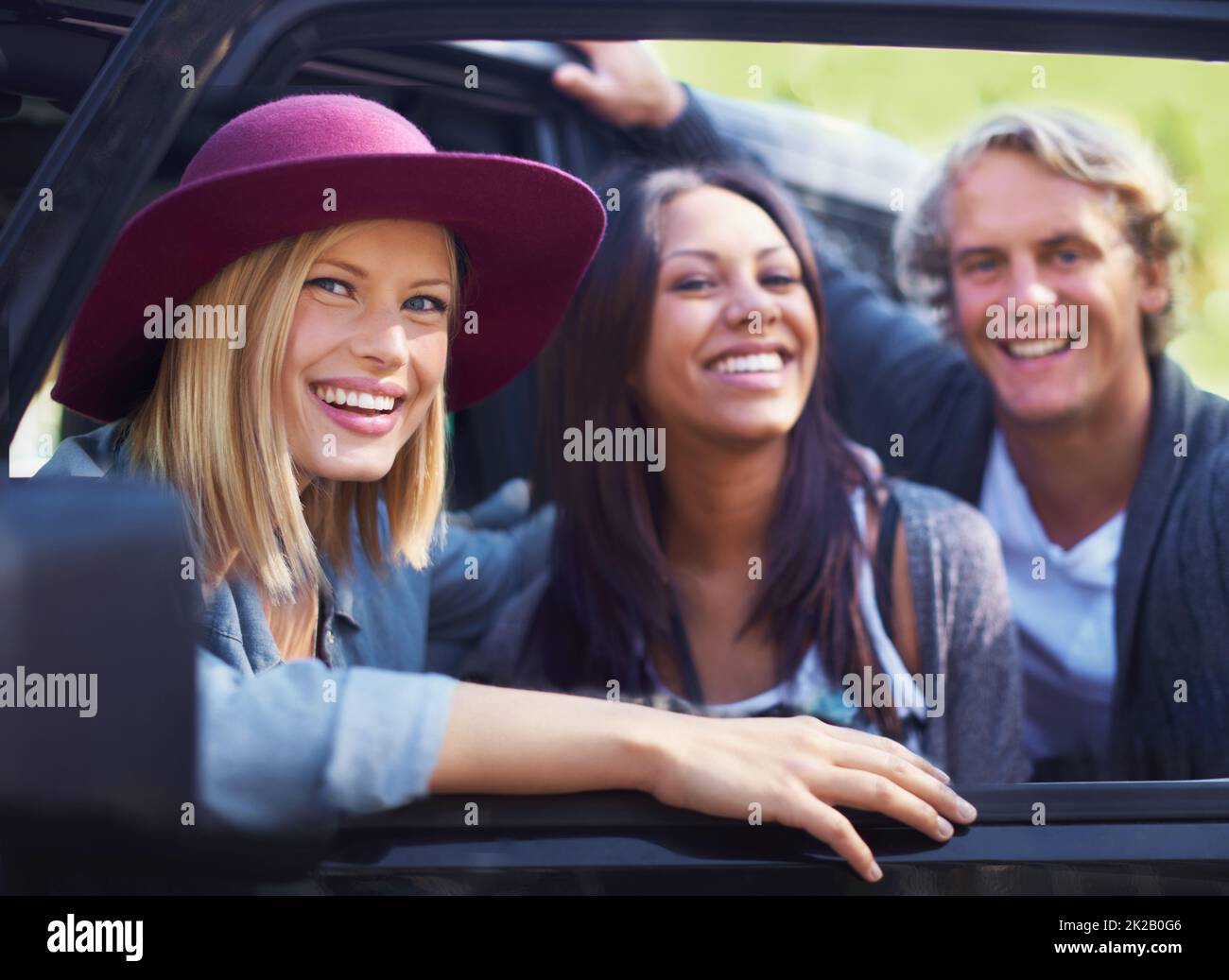Let the fun and antics begin. Portrait of a group of friends leaning