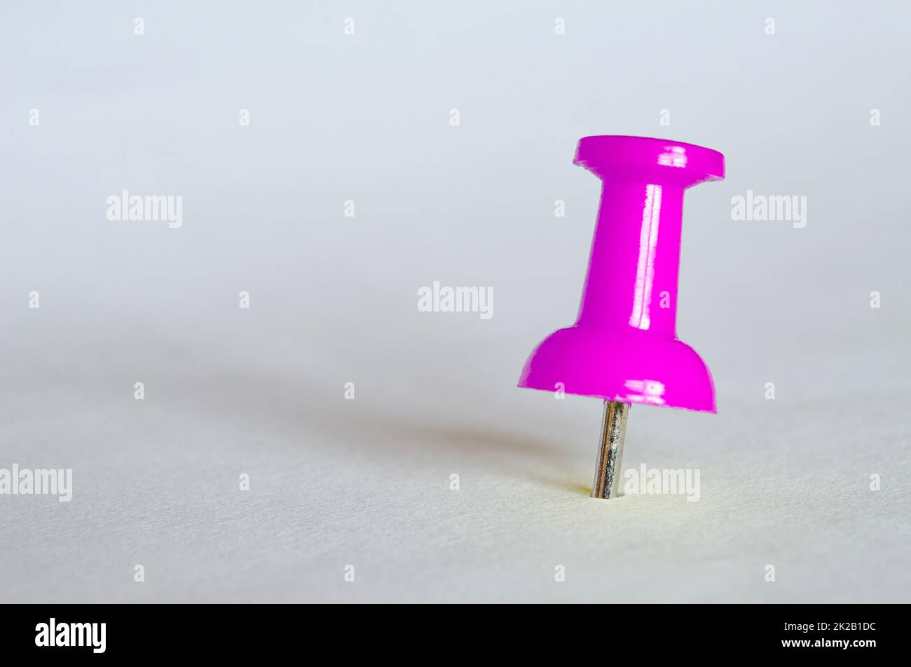 Pink push pin. Closeup photo of pink thumbtack Stock Photo Alamy