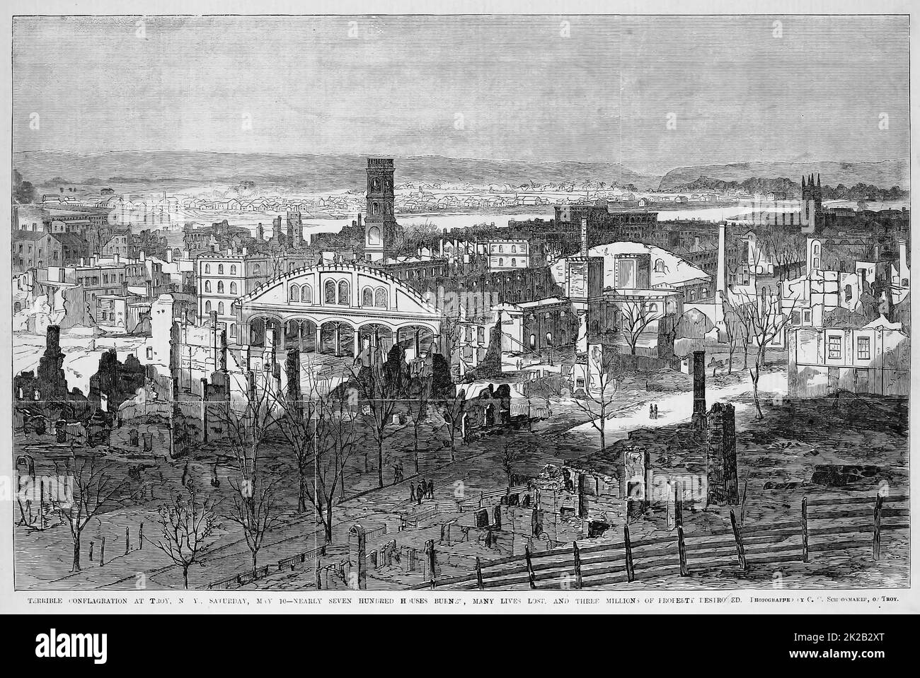 Terrible conflagration at Troy, New York, May 10th, 1862 Nearly seven