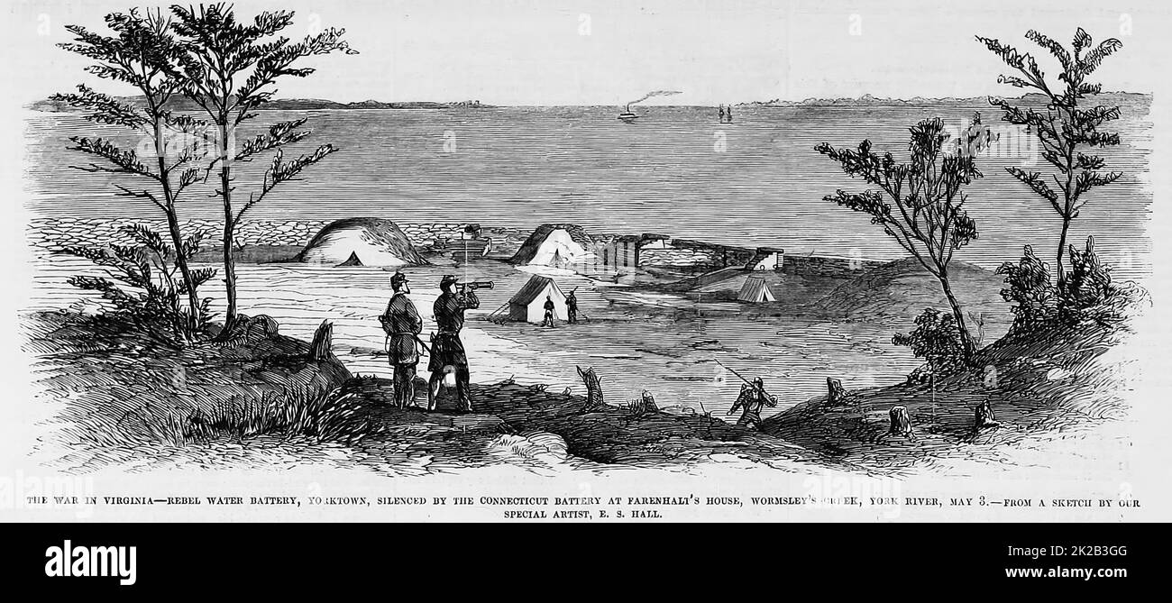 The War in Virginia Rebel water battery, Yorktown, silenced by the