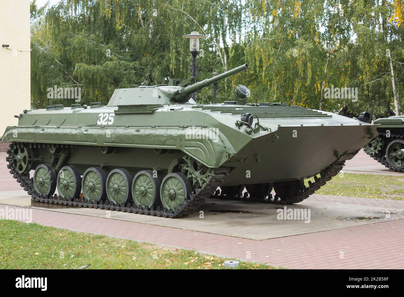 Bor, Russia - 16 Sep, 2022: Soviet combat car infantry BMP-1,serially 