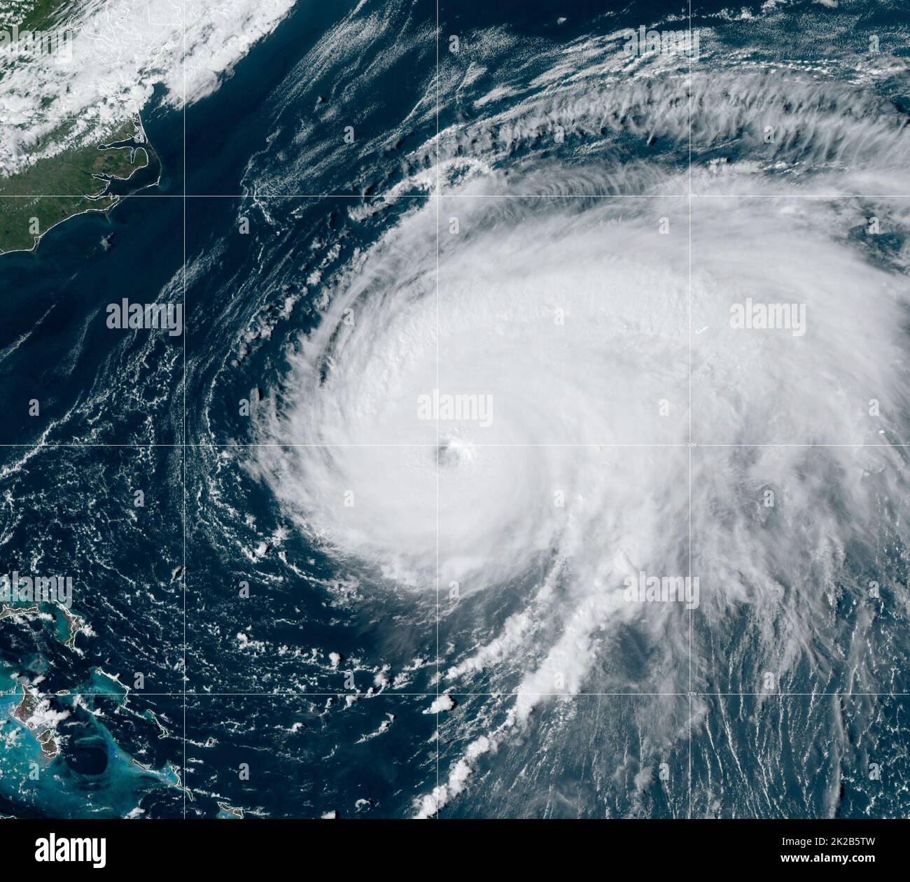 Atlantic Ocean. 22nd Sep, 2022. Hurricane Fiona as it moves north as seen from the NOAA