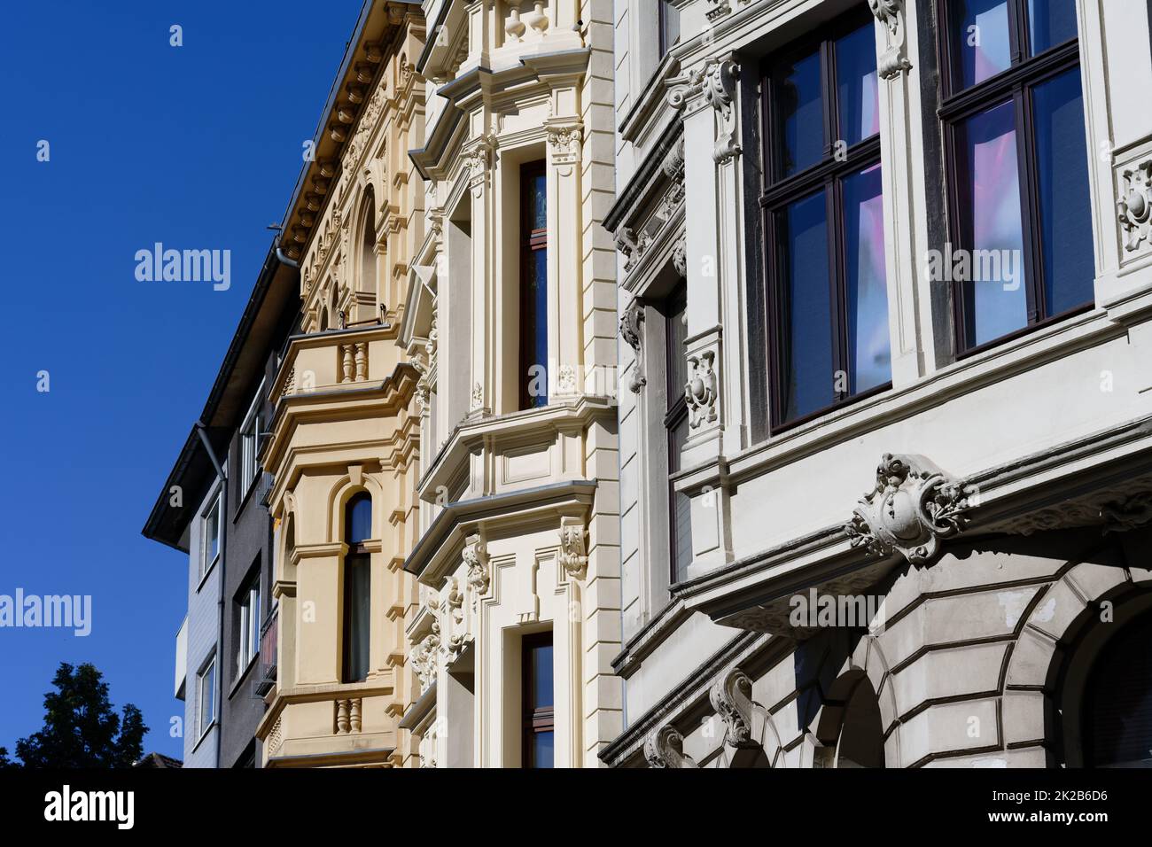 beautifully restored historic facades in the belgian quarter of cologne Stock Photo