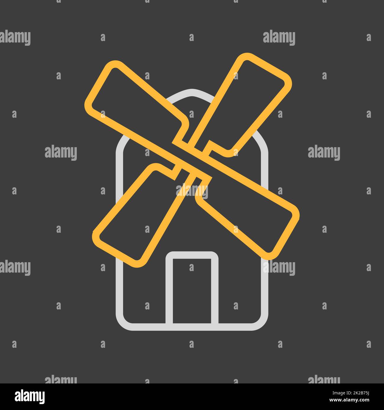 Windmill flat vector isolated icon Stock Photo - Alamy