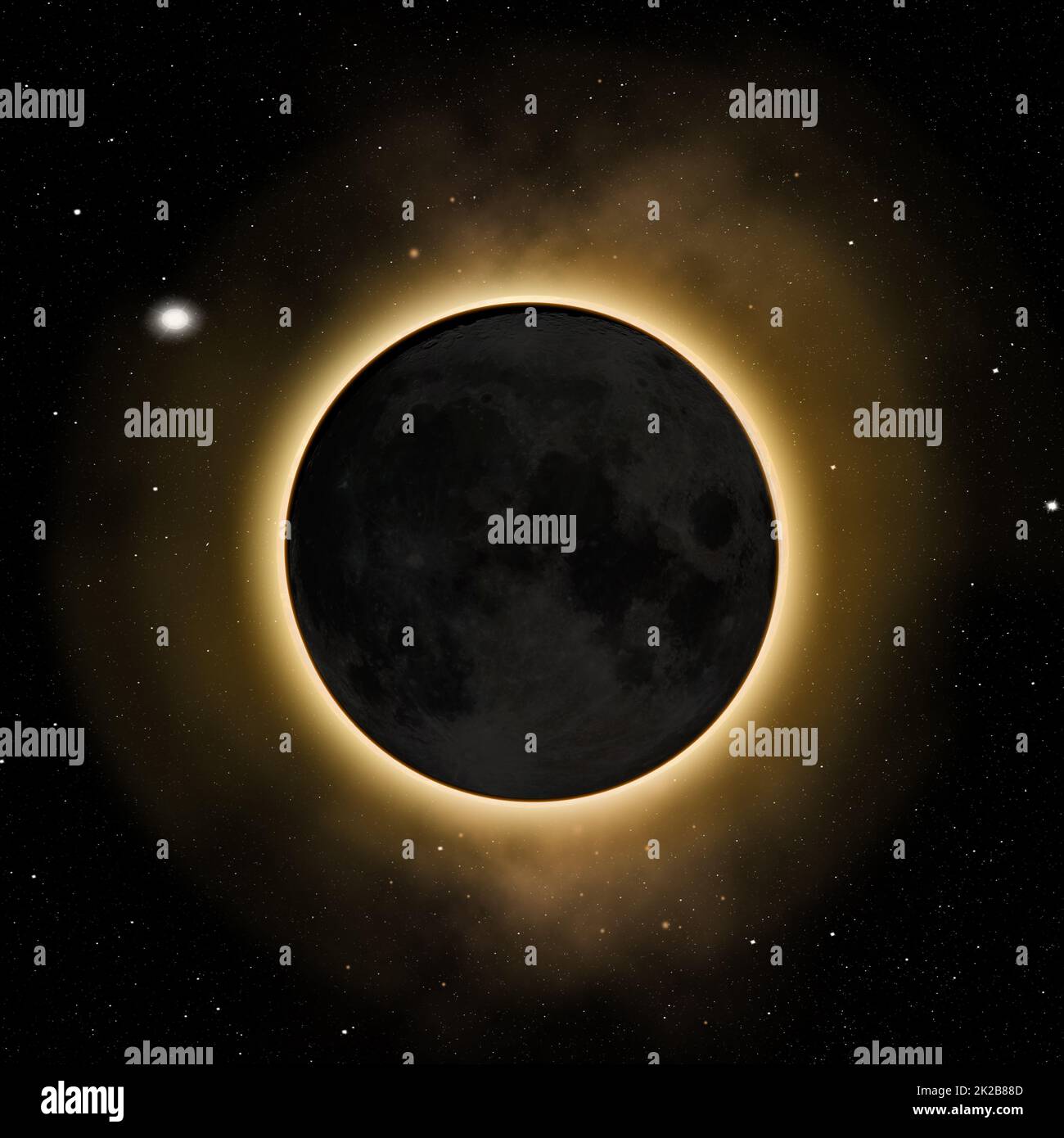 A fire like moon. Shot of a solar eclipse blotting out the sun- ALL design on this image is created from scratch by Yuri Arcurs team of professionals for this particular photo shoot. Stock Photo