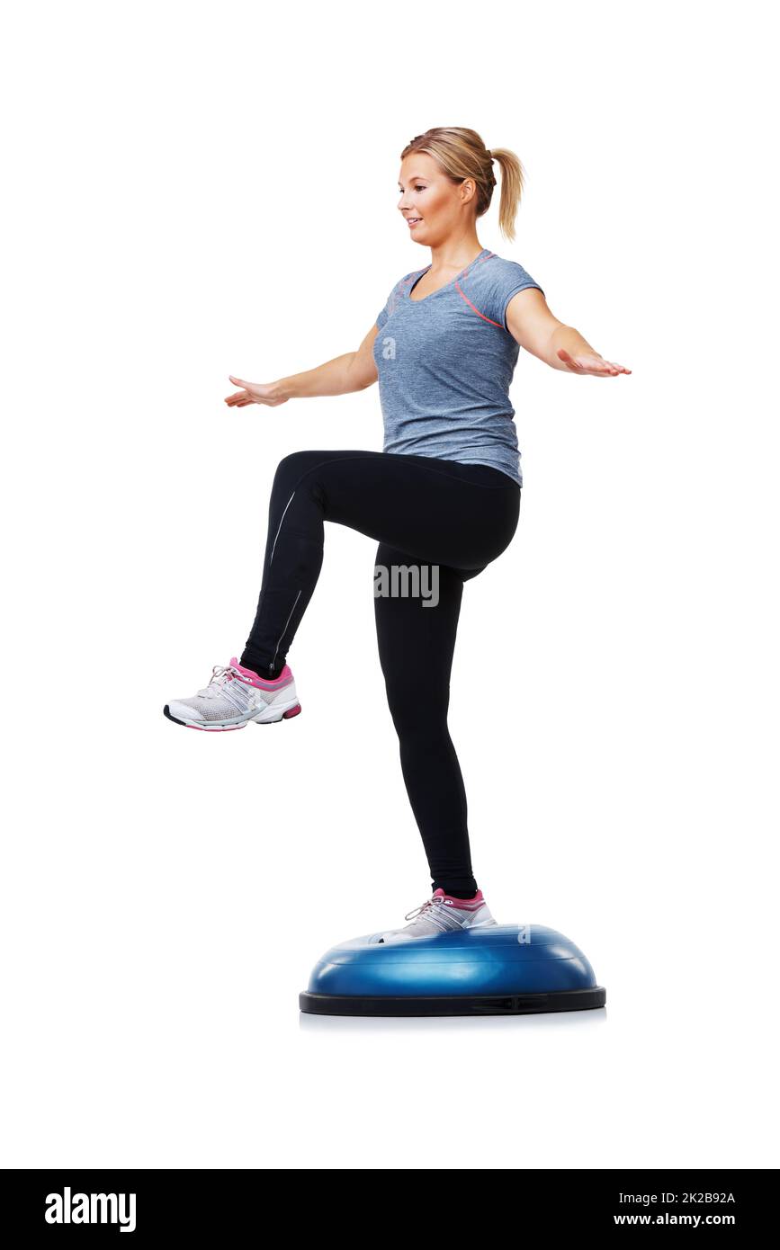 Woman working out bosu ball hi-res stock photography and images - Alamy