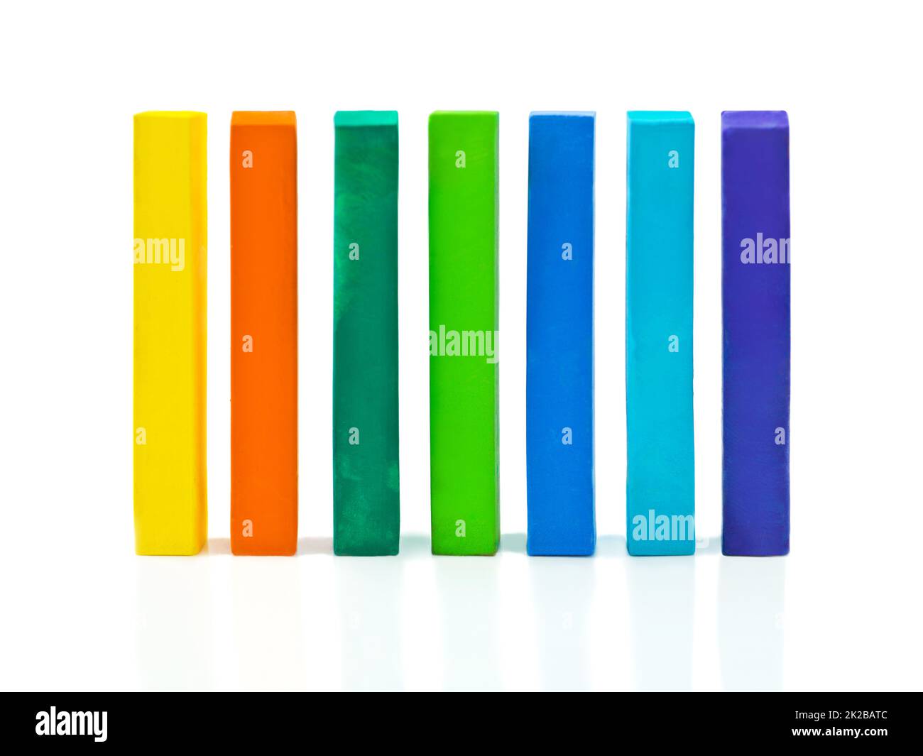 Keep it colorful. Studio shot of a variety of pastel crayons. Stock Photo