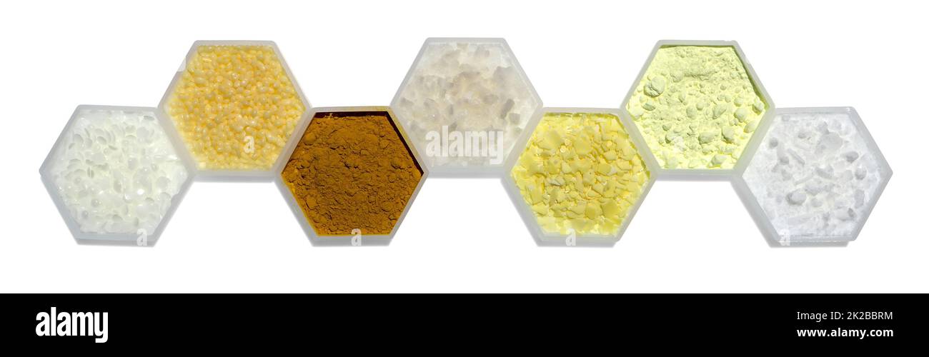 Chemical ingredient in hexagonal molecular shaped container