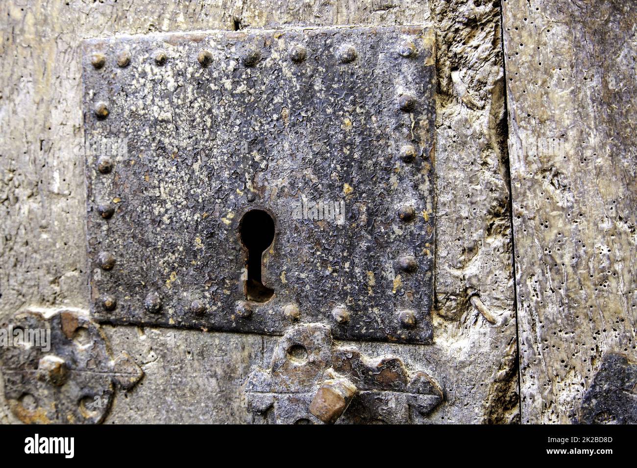 Iron door lock Stock Photo