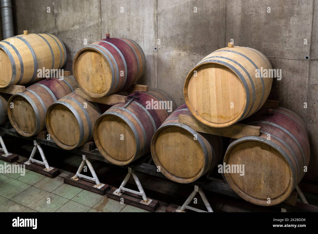 Winemaking oak barrels hi-res stock photography and images - Alamy