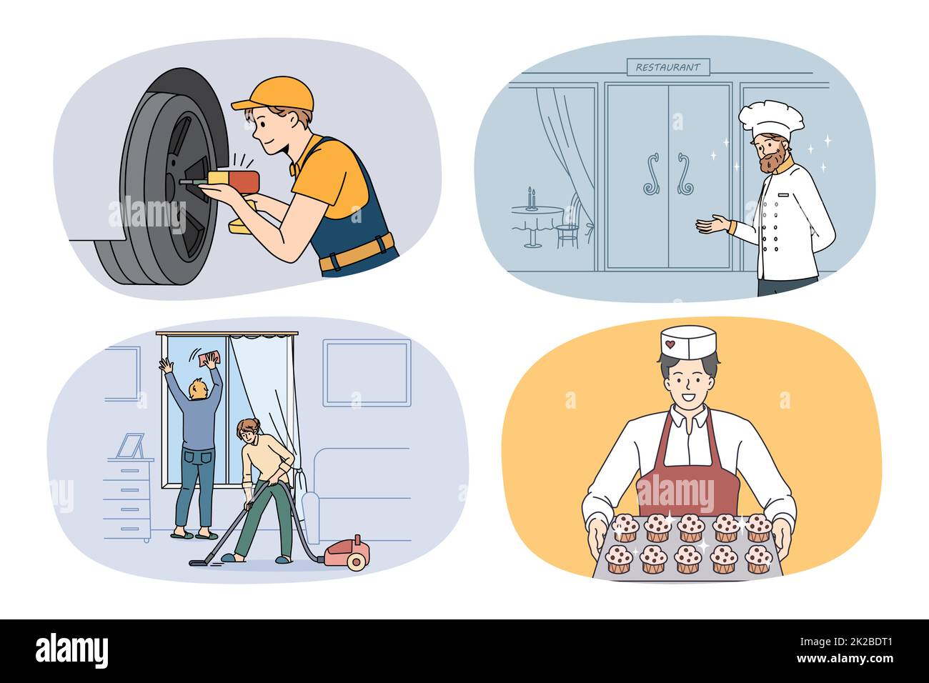 Set of men occupations and professions Stock Photo