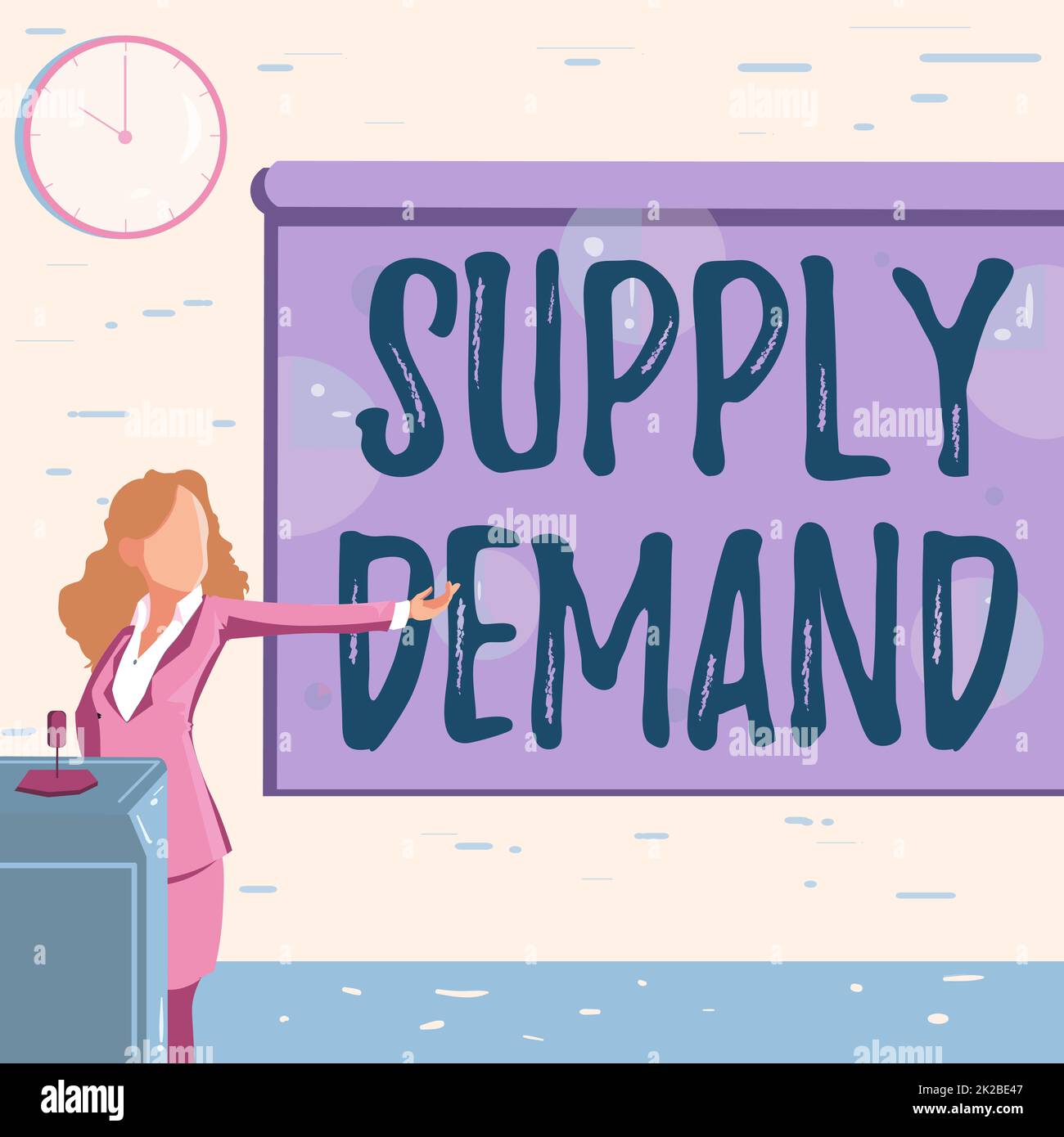 Text sign showing Supply Demand, Business approach Relationship between ...