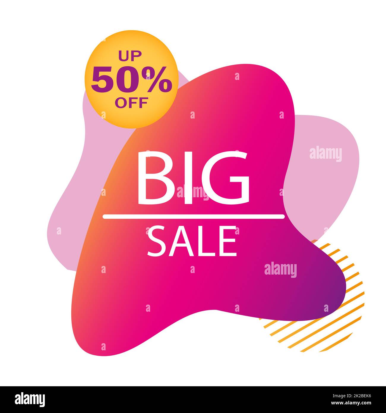 Web banner, template, postcard advertising big sale 50 percent off abstract style - Vector Stock Photo