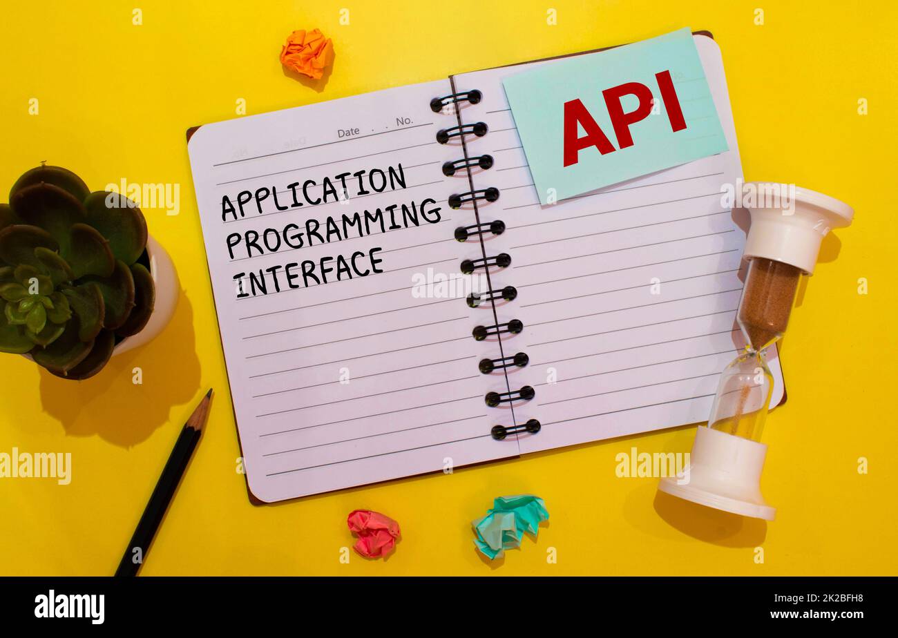 API Application Programming Interface text with drawing on notebook ...