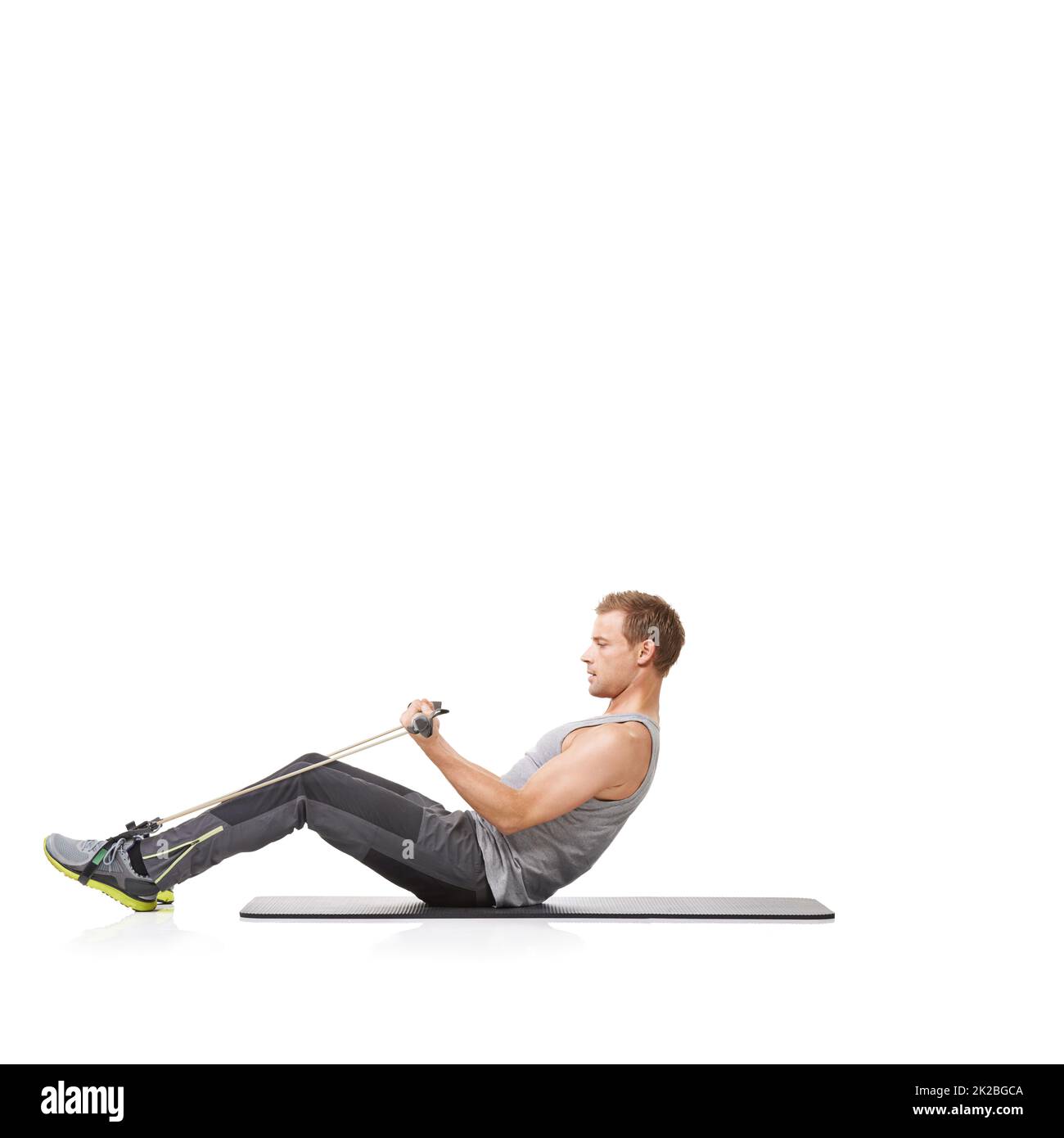Lying leg lifting with resistance band exercise Vector Image