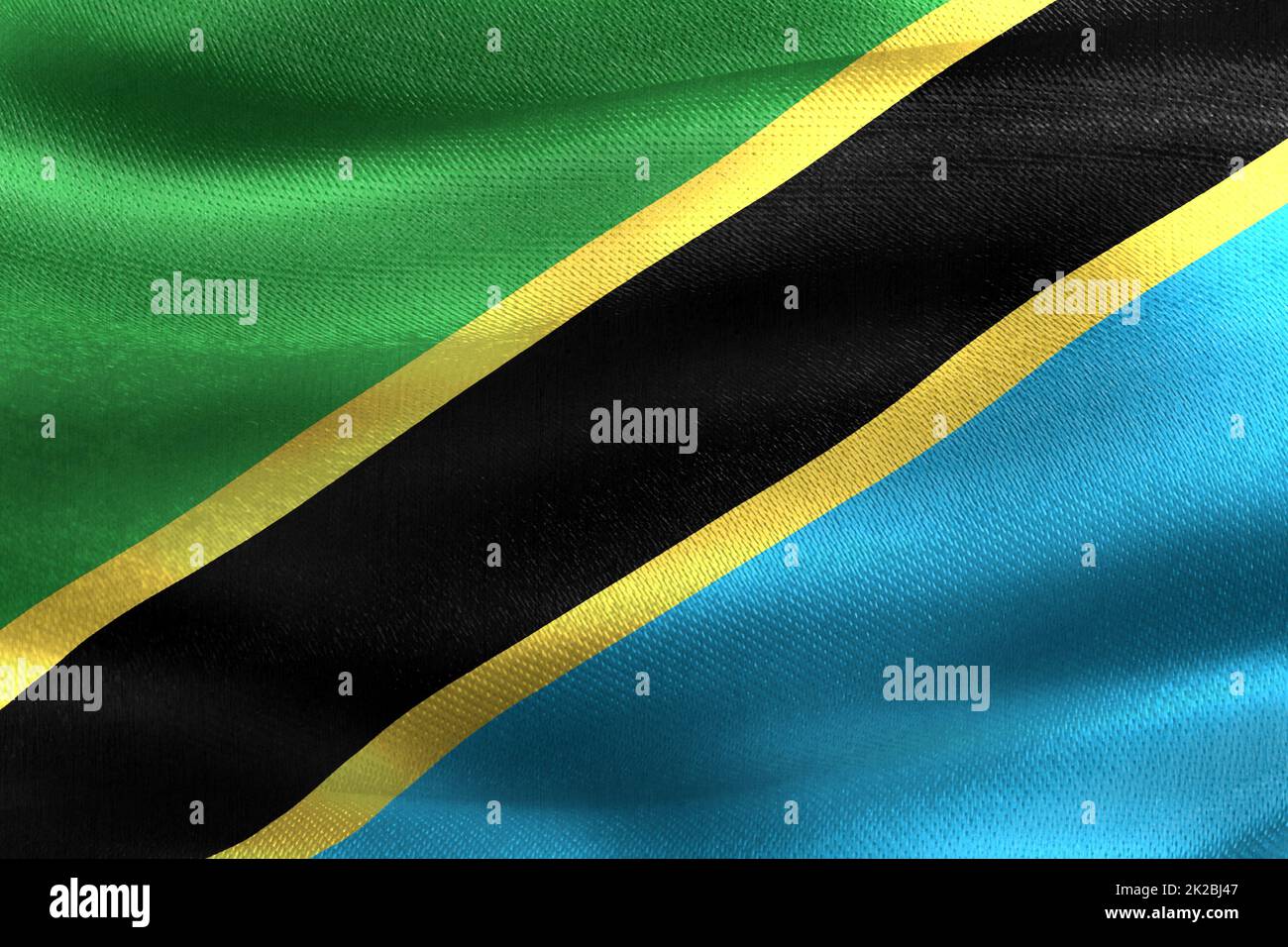 3D-Illustration of a Tanzania flag - realistic waving fabric flag Stock ...