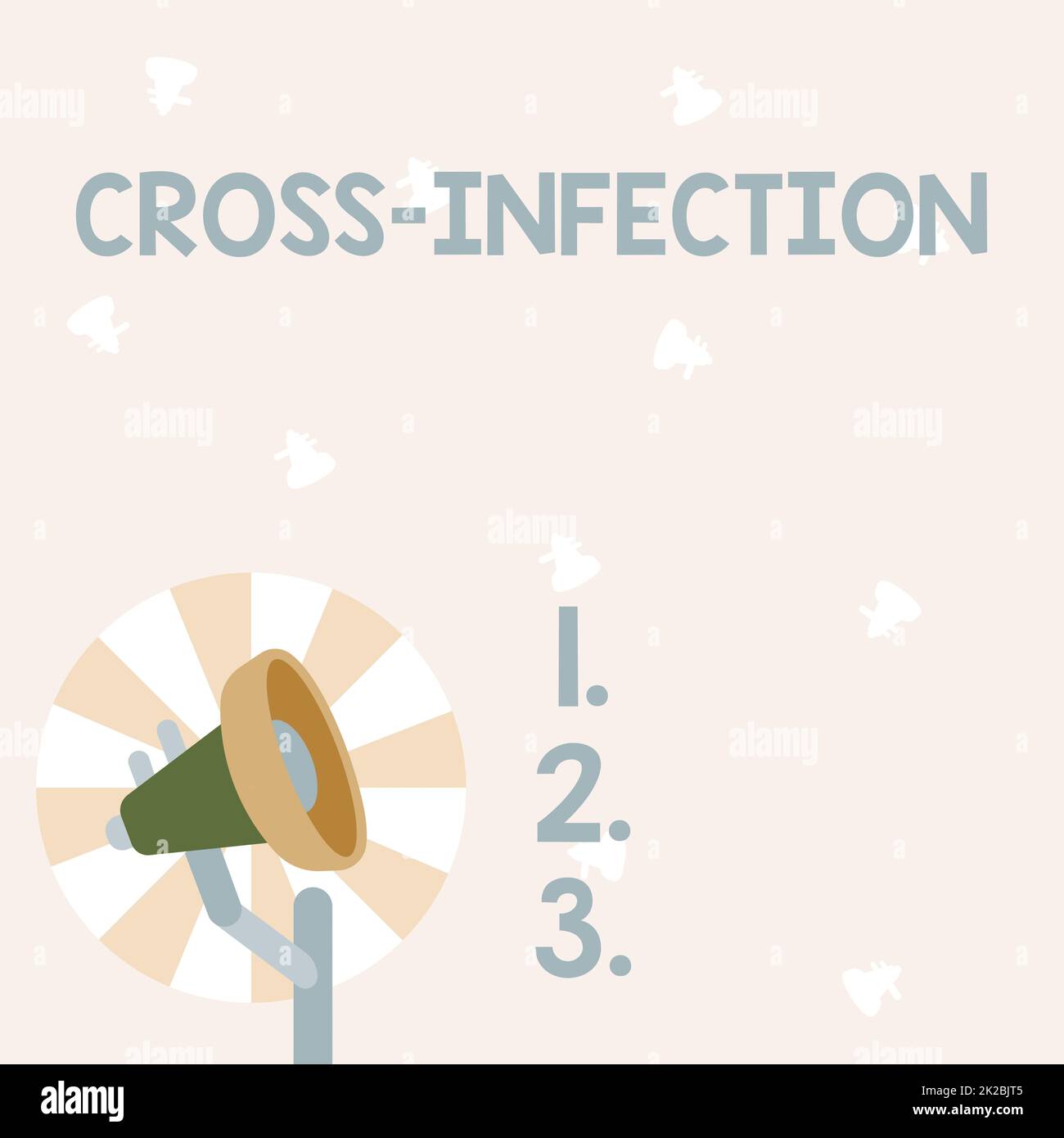 Text caption presenting Cross Infection, Word for diseasecausing