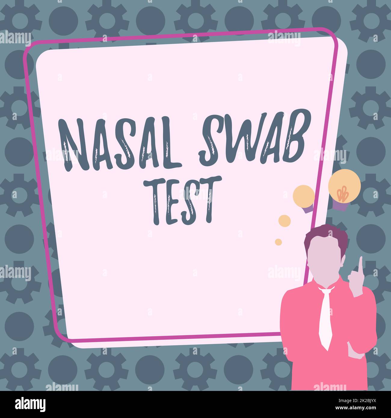 Text caption presenting Nasal Swab Test, Business approach diagnosing an upper respiratory tract infection through nasal secretion Illustration Of A B Stock Photo