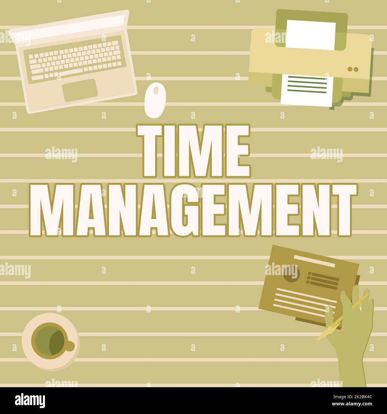 Conceptual display Time Management, Word Written on the ability to use one s is time effectively or productively Hand Holding Pen Creating Plans For N Stock Photo