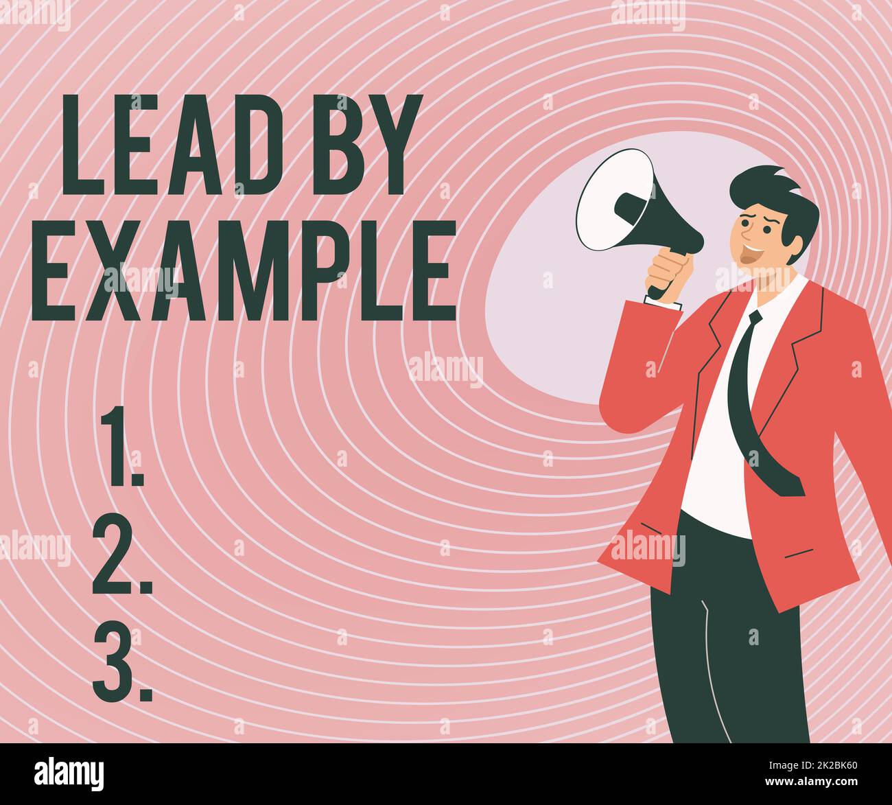 Hand writing sign Lead By Example, Word for Be a role model by