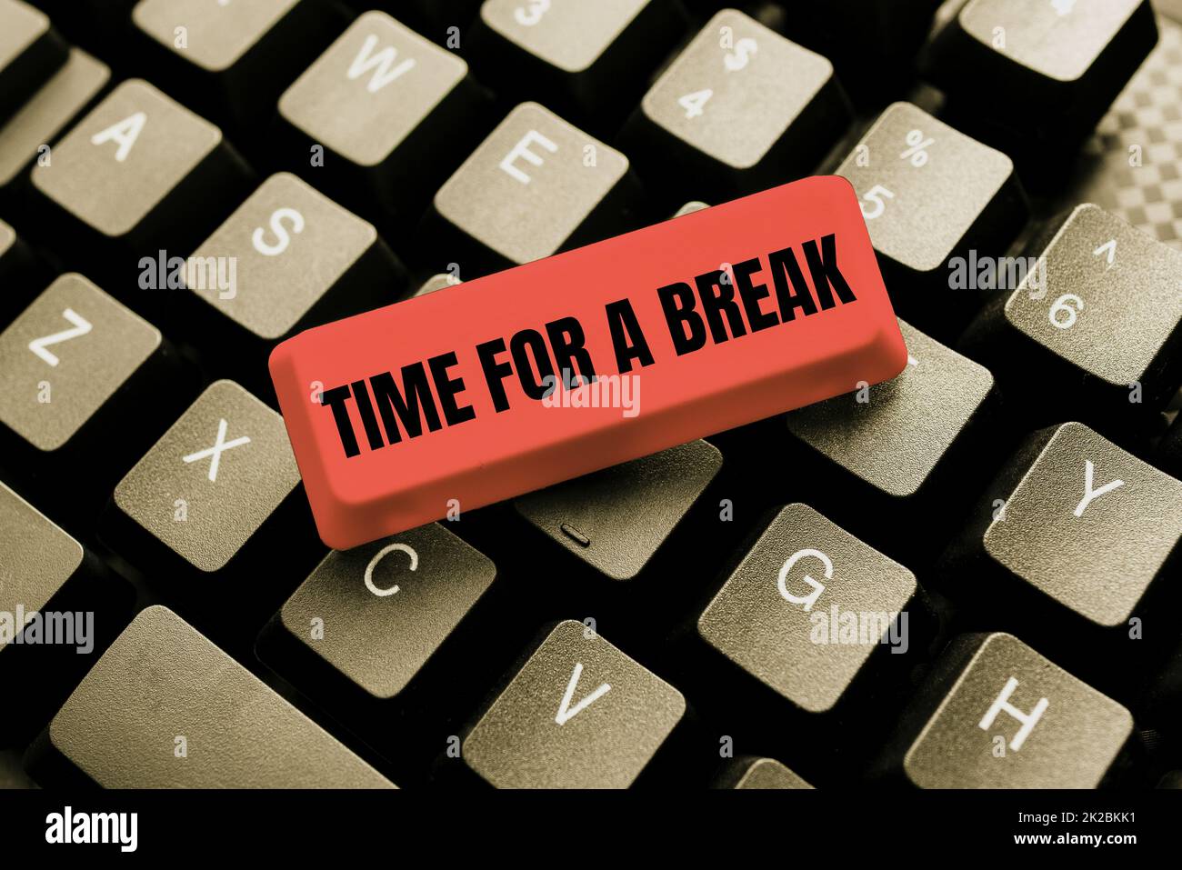 Inspiration showing sign Time For A Break. Word Written on a schedule when workers stop working for a brief period Typing Product Title And Descriptions, Entering Important Data Codes Stock Photo