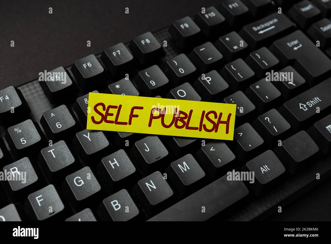 Conceptual caption Self Publish. Concept meaning Publication Write Journalism Manuscript Article Facts Independent Own Expense Typing Hospital Records And Reports, Creating New Ebook Reading Program Stock Photo