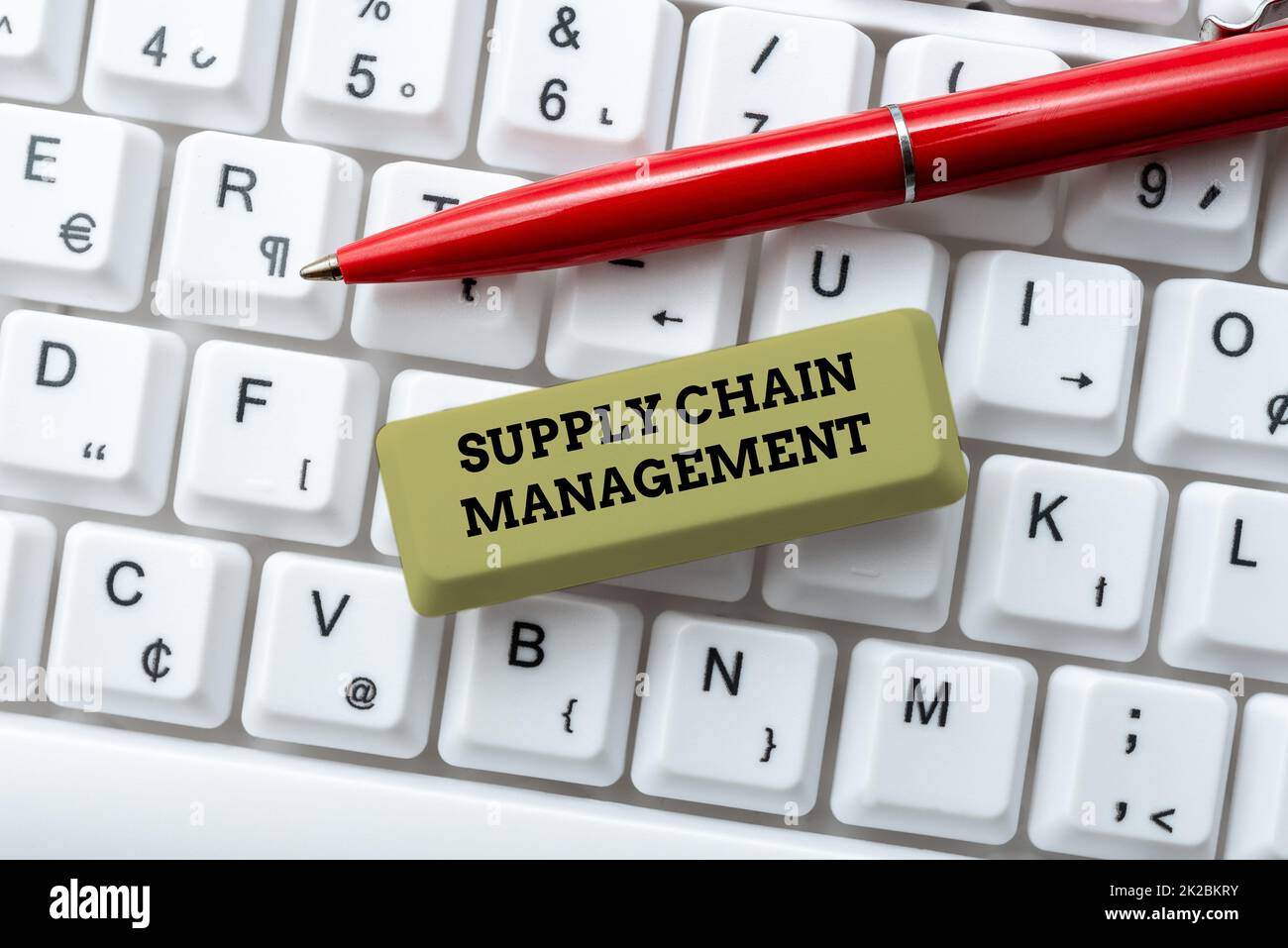 Conceptual display Supply Chain Management. Business concept management of the flow of goods and services Connecting With Online Friends, Making Acquaintances On The Internet Stock Photo