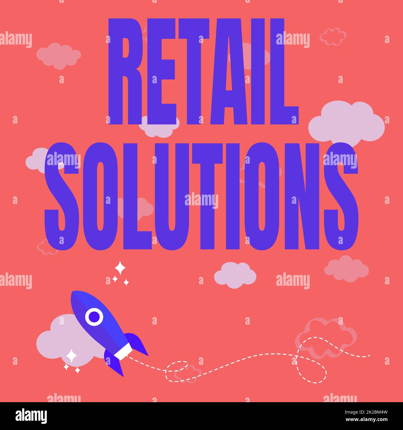 Conceptual display Retail Solutions. Business concept process of promoting greater sale and customer satisfaction Rocket Ship Launching Fast Straight Up To The Outer Space. Stock Photo