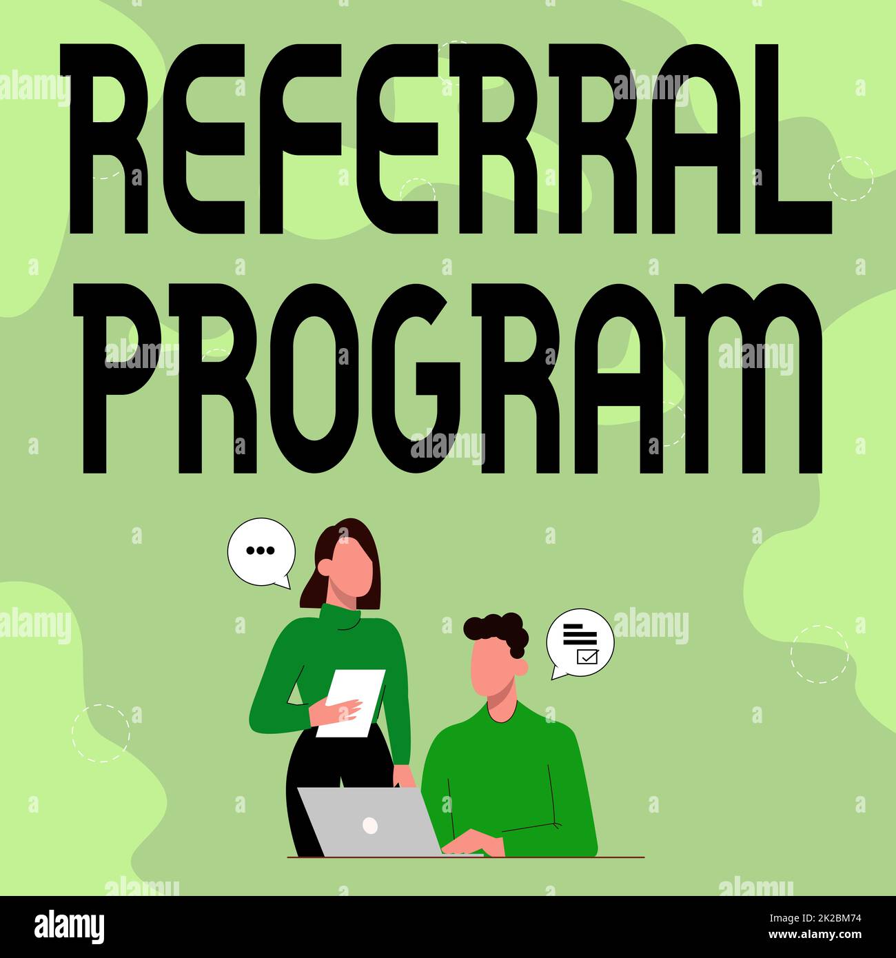 Writing displaying text Referral Program. Business approach sending own patient to another physician for treatment Partners Sharing New Ideas For Skill Improvement Work Strategies. Stock Photo