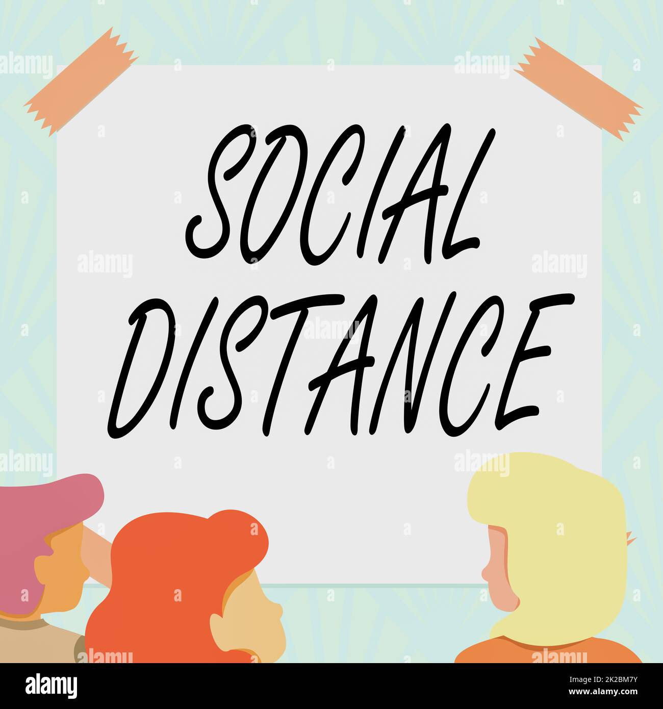Inspiration showing sign Social Distance. Conceptual photo maintaining a high interval physical distance for public health safety Team Members Looking At Whiteboard Brainstorming New Solutions Stock Photo