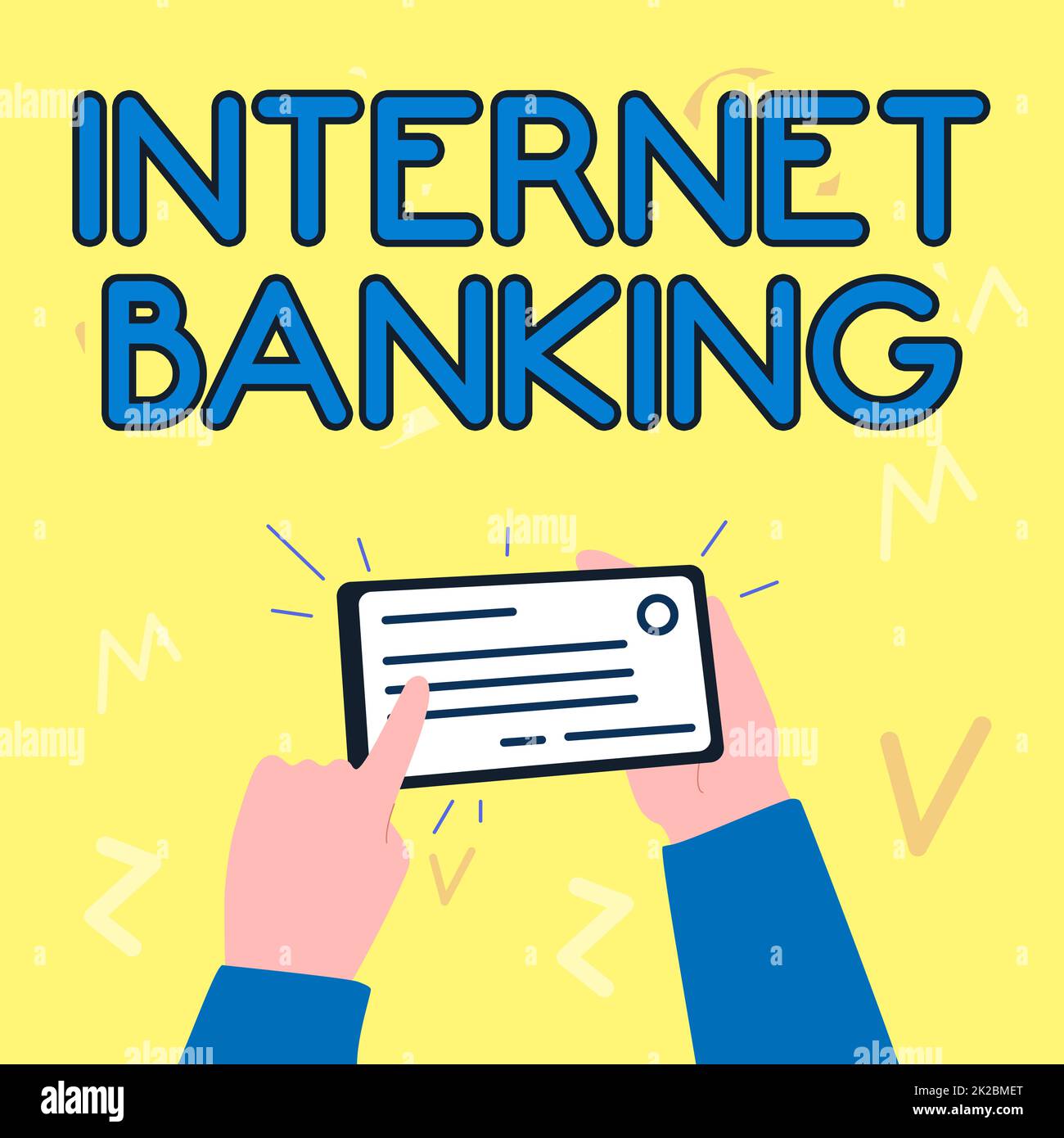 Conceptual caption Internet Banking. Internet Concept banking method which transactions conducted electronically Illustration Of Hand Holding Important Identification Card Pointing It. Stock Photo