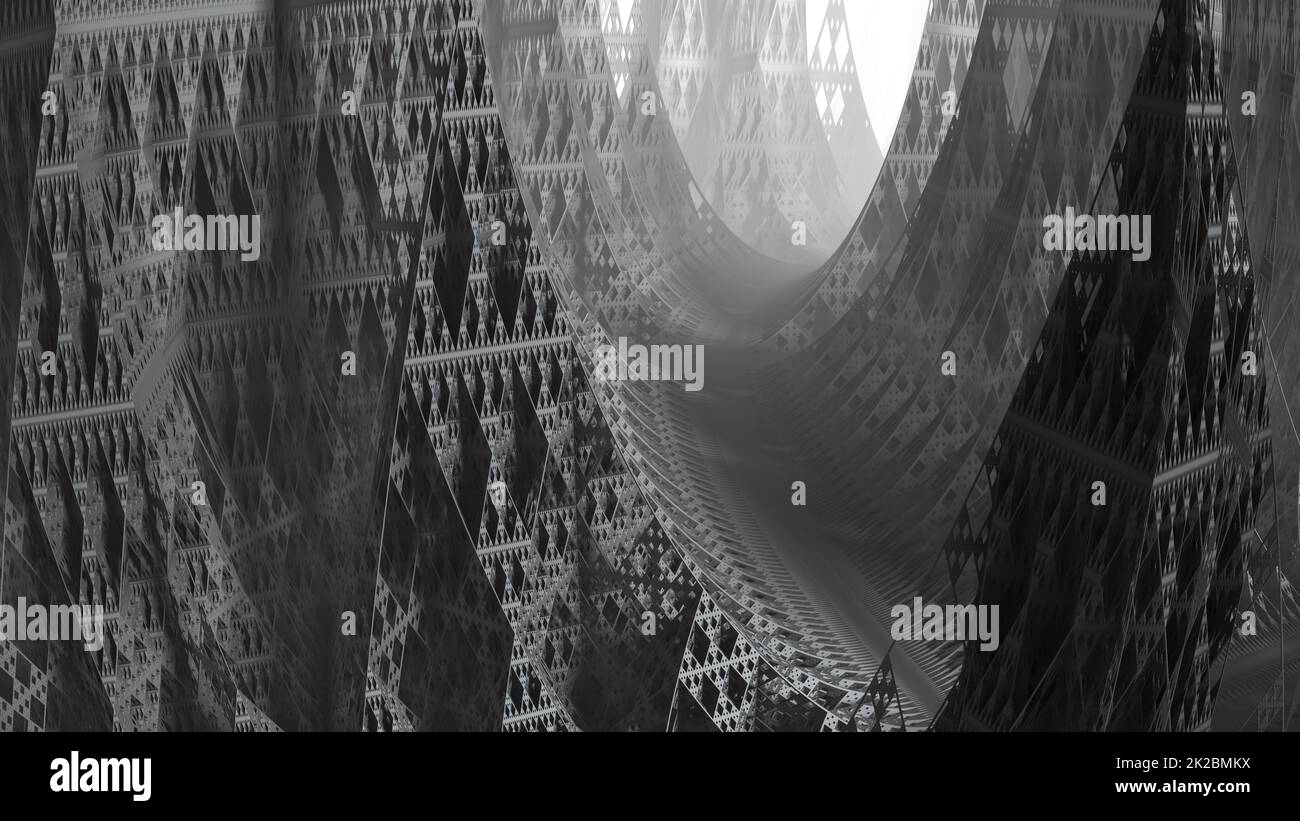 Abstract Computer generated Fractal design. 3D Illustration of a ...