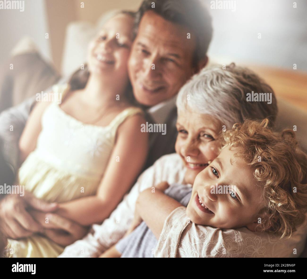 Our grandchildren are our greatest gifts. Shot of grandparents spending time with their grandchildren. Stock Photo