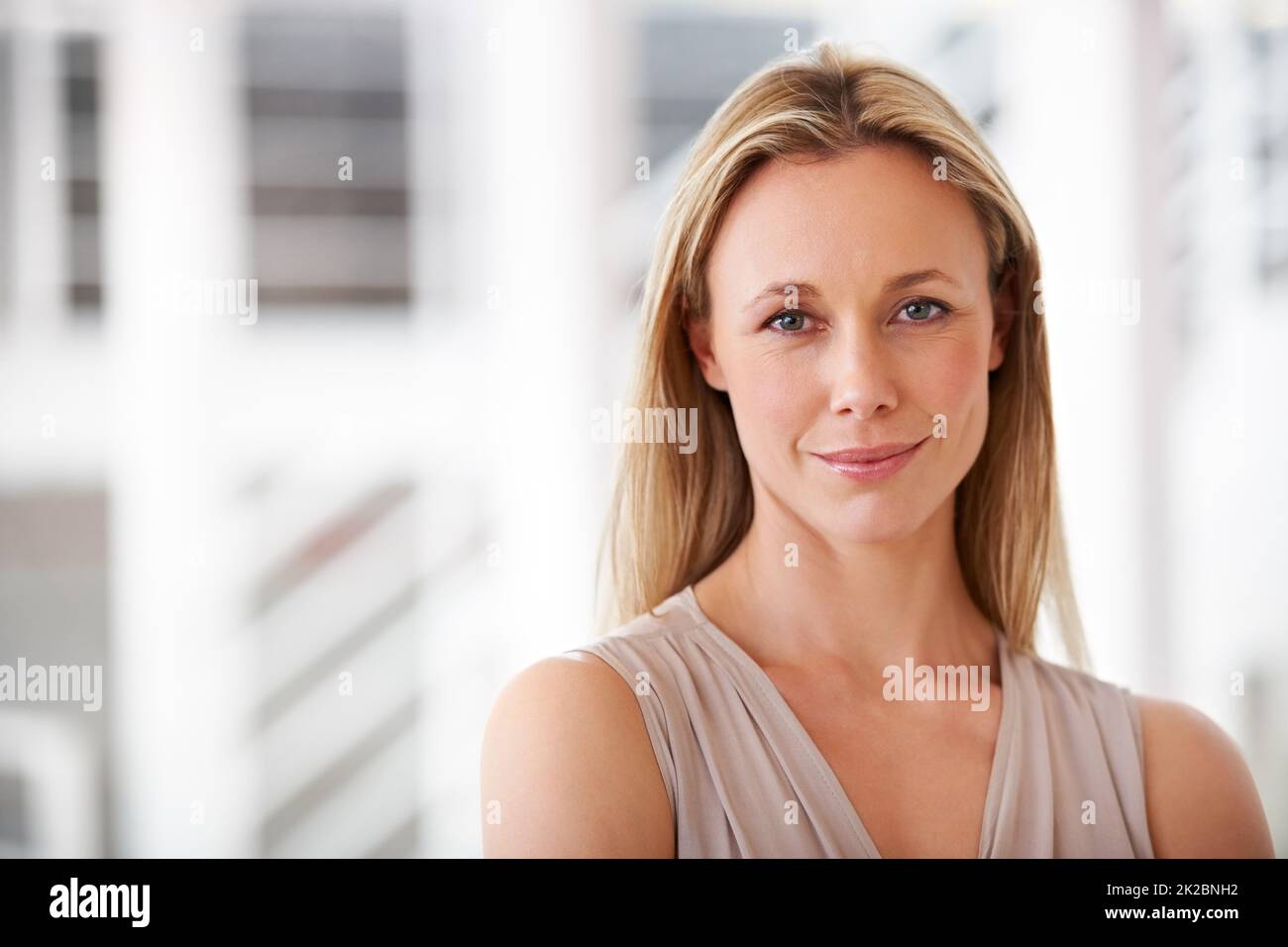 Innovative and ambitious. Portrait of an ambitious businesswoman standing in the office. Stock Photo