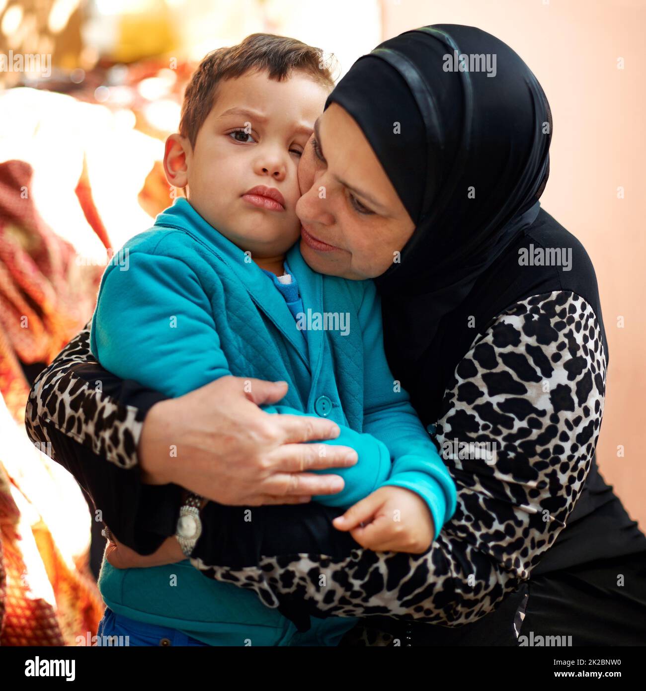 Whos grandmas little boy. Shot of a grandmother hugging her grandson. Stock Photo