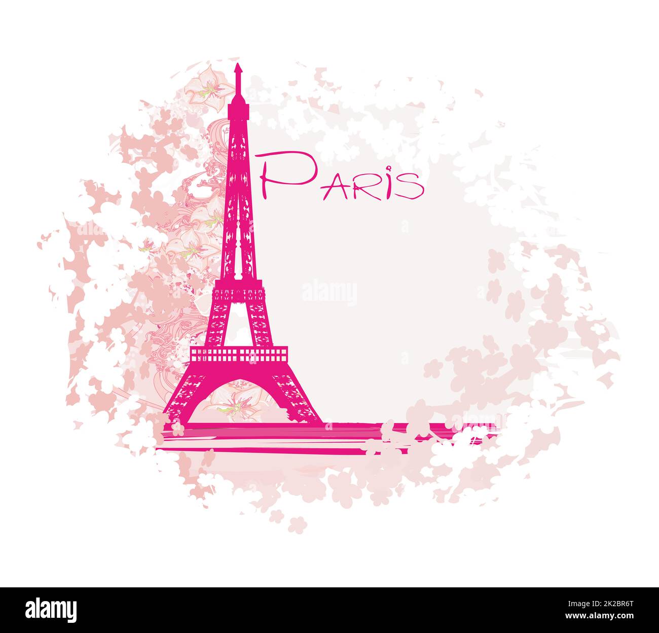 artistic floral banner - eiffel tower in paris Stock Photo