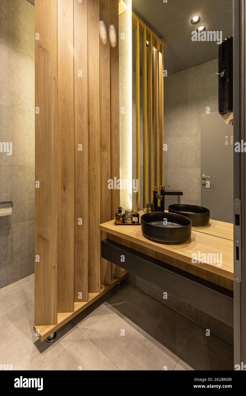 Luxury black porcelain sink Stock Photo Alamy