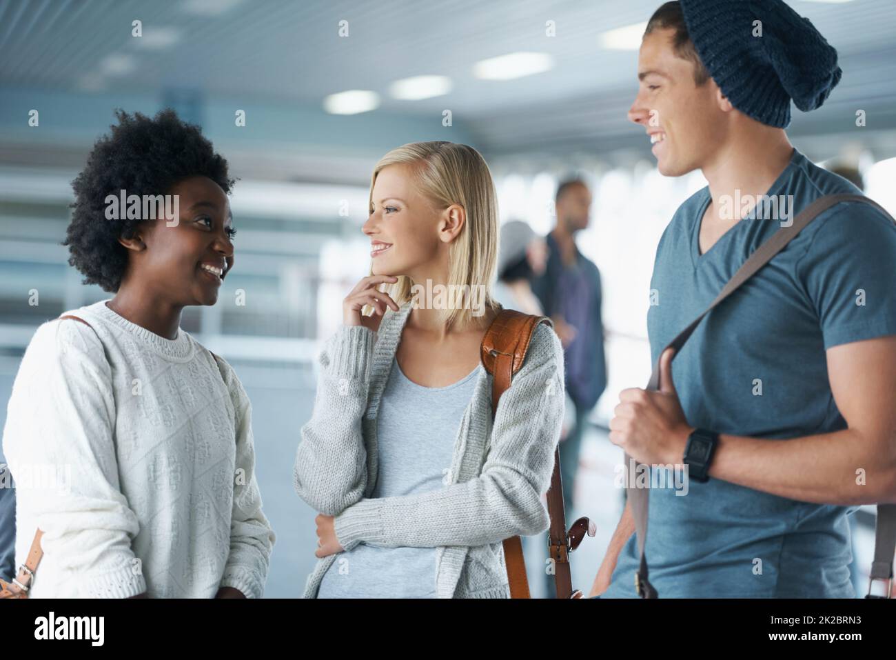 How are you finding classes. A group of college students standing