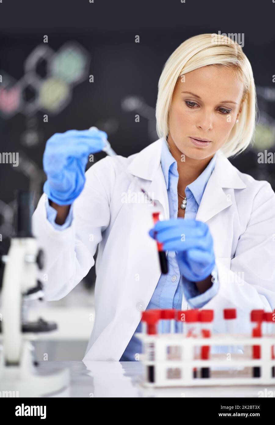 Advancing medical research. Shot of a female scientist at work. Stock Photo