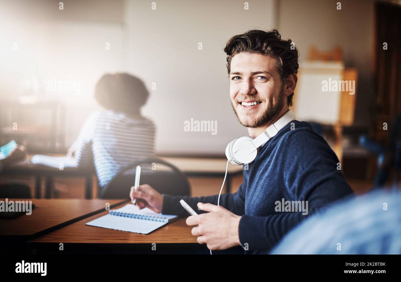 Eager to be learning and earning a tertiary education. Cropped shot of university students in class. Stock Photo