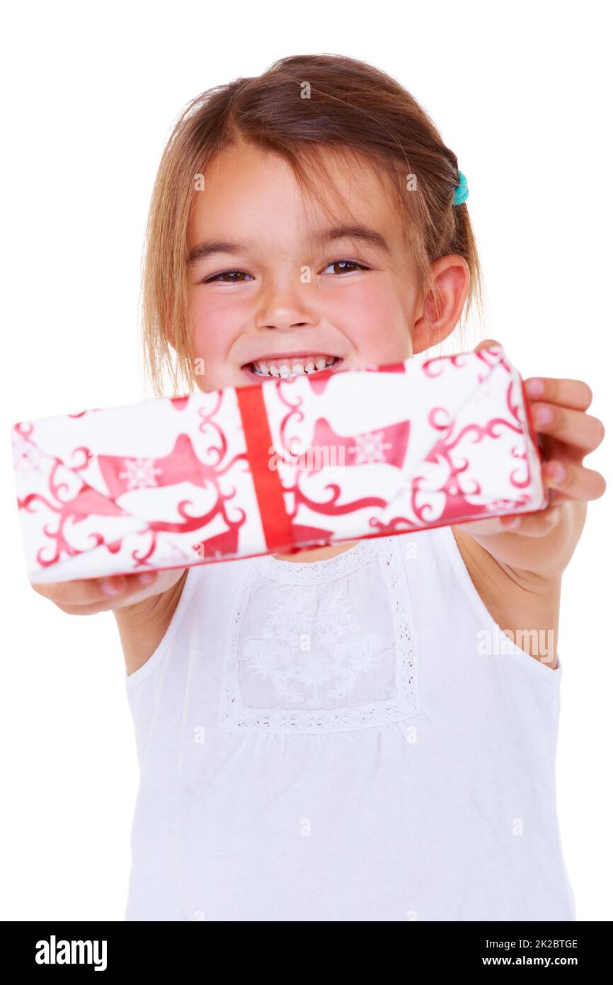 for-you-portrait-of-a-little-girl-giving-you-a-present-stock-photo-alamy