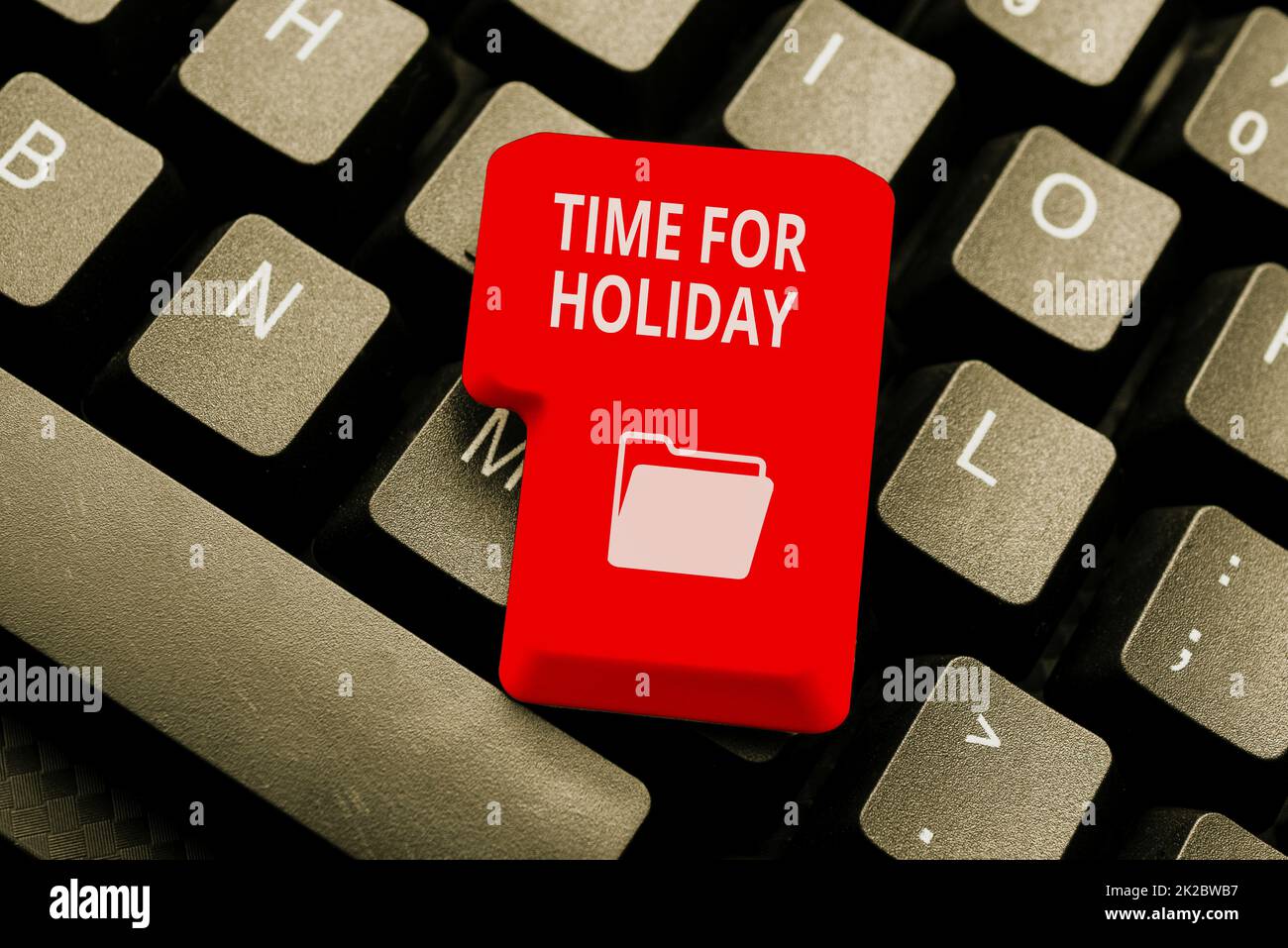 Writing displaying text Time For Holiday. Internet Concept telling someone that this moment for resting Summer Beach Typing Image Descriptions And Keywords, Entering New Internet Website Stock Photo