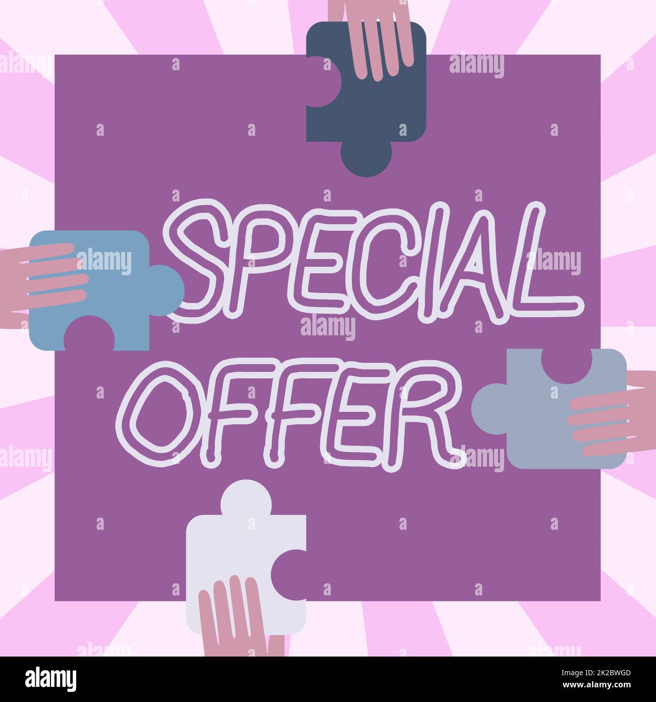 Text caption presenting Special Offer. Concept meaning Selling at a