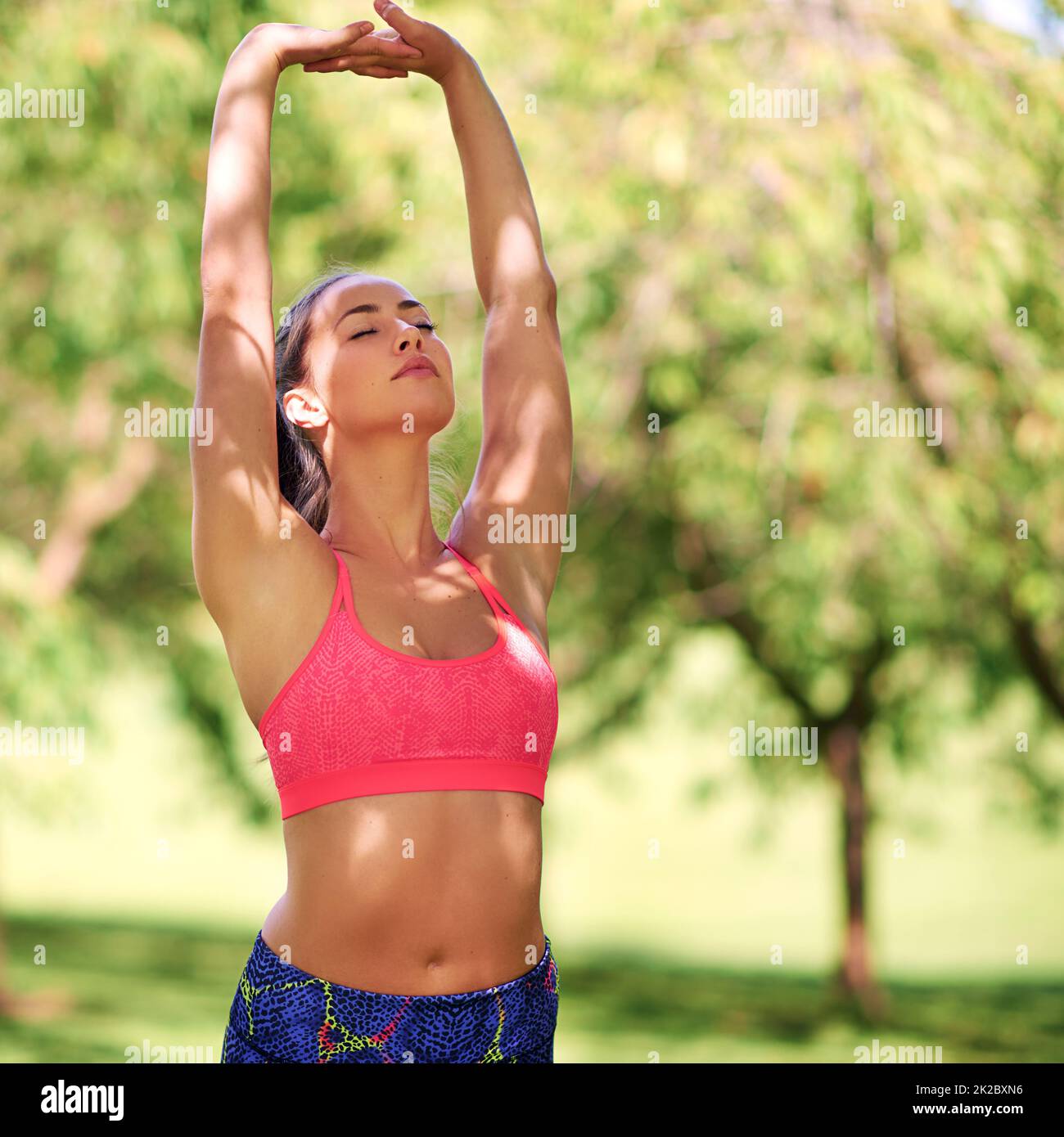 Woman stretching outdoors exercise hi-res stock photography and images ...