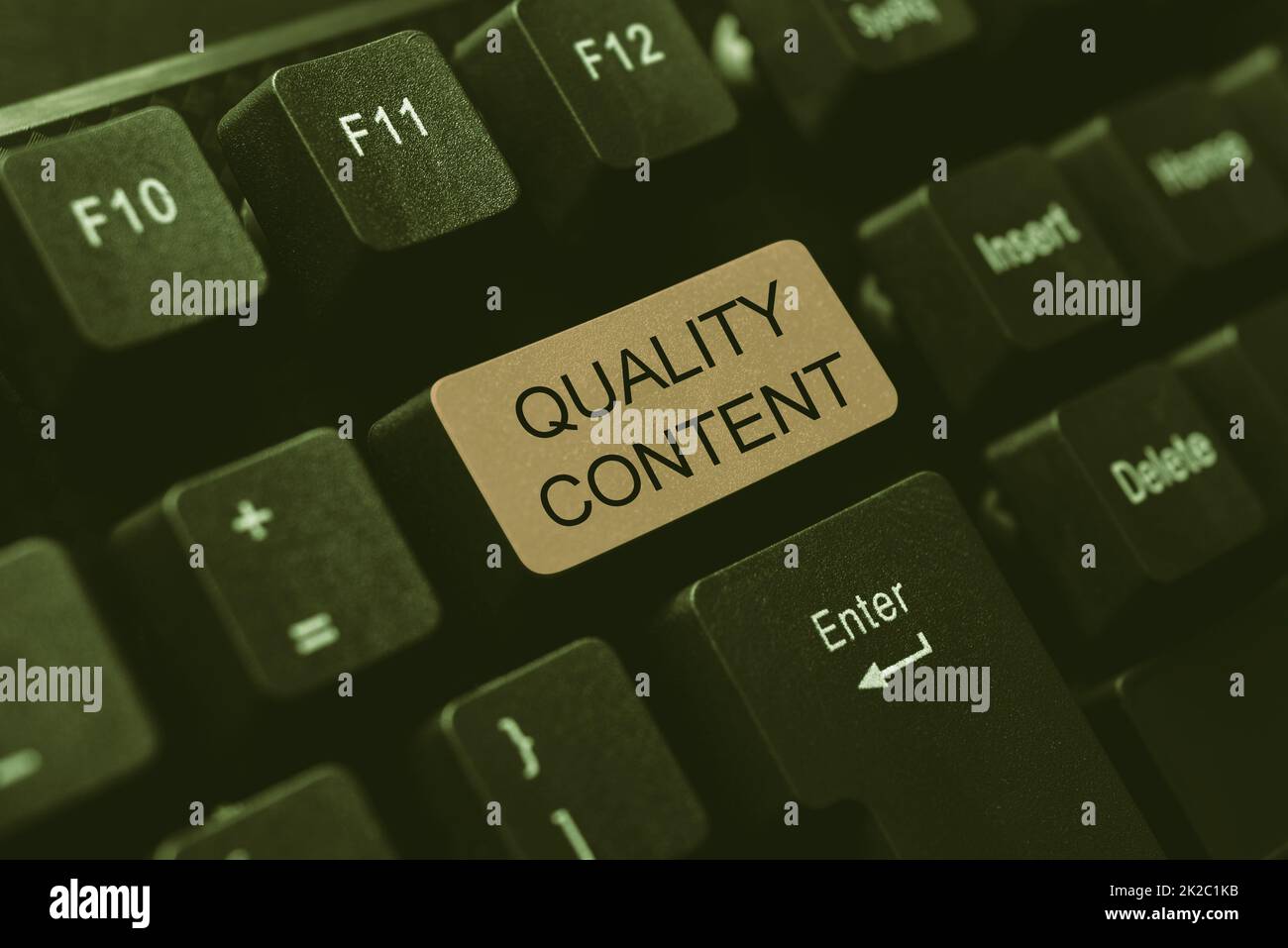 Conceptual display Quality Content. Business approach content that delivers value and consists